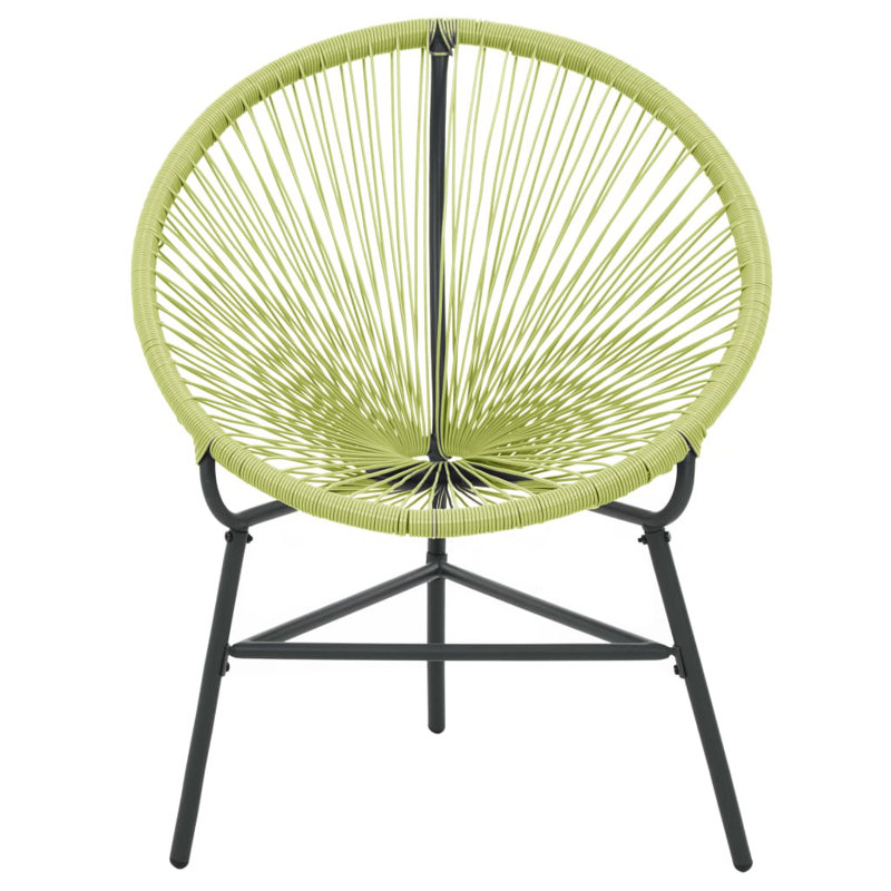 Donella Wicker Outdoor Lounge Chair, Green/Black