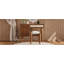Ensemble de meuble-lavabo en bois de style bohémien 39 "avec tabouret, prise de recharge et port USB, 4 tiroirs, finition noyer | Idée cadeau