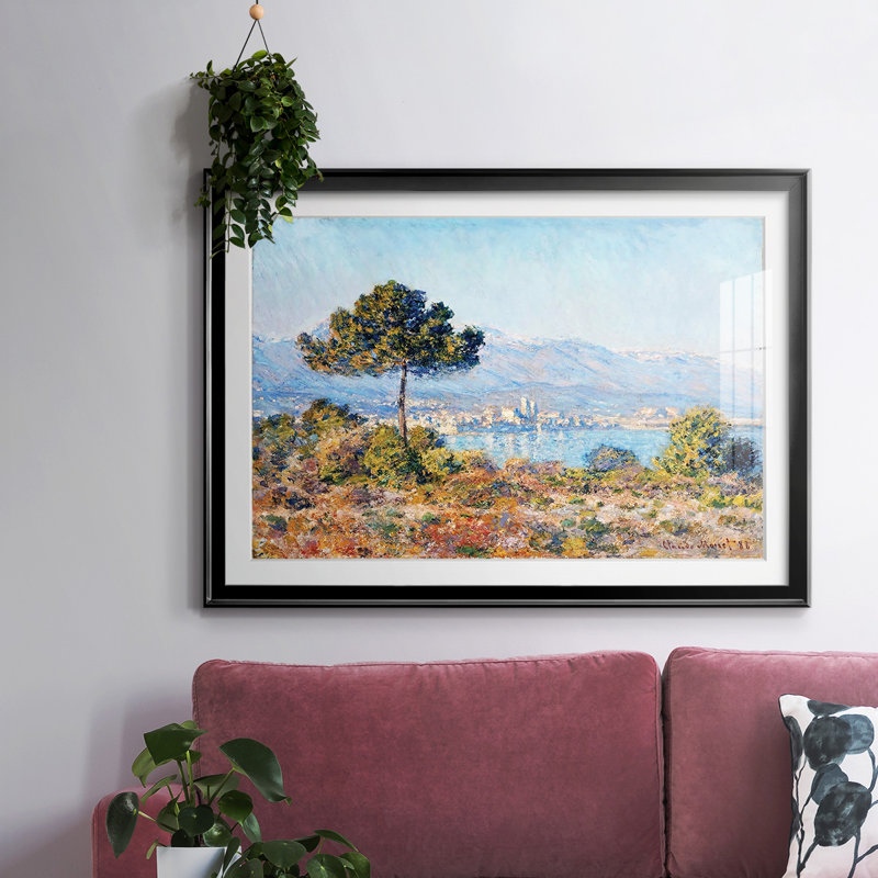 Vue d'Antibes depuis le Notre, impression sur papier encadrée, Cadre noir, H 15 po x l 21 po x P 1,5 po