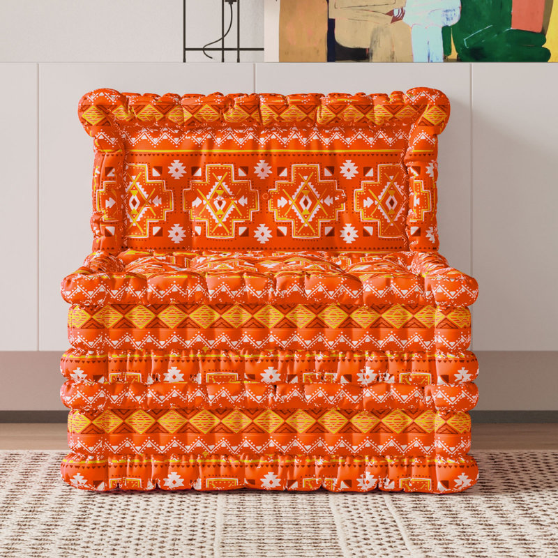 Boho Tribal Velvet Stackable Interchangeable Modular Sofa, Red Cross