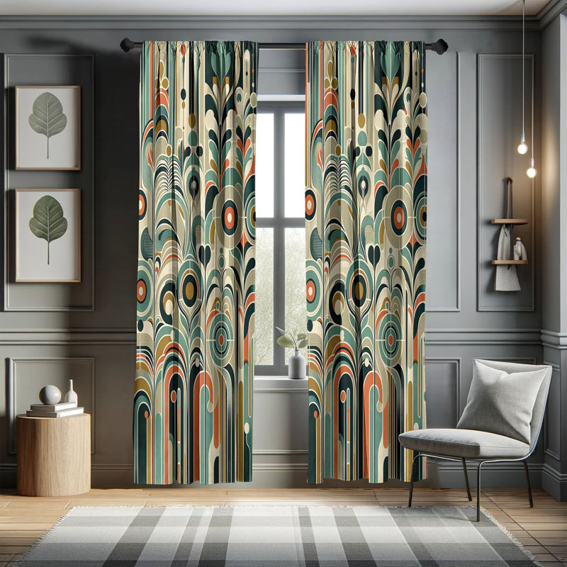 Arneta Semi Sheer Curtain, 56" W x 63" L