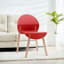 Chaise Crimson, ensemble de 4, espaces intérieurs, siège en PP imperméable, joints de qualité commerciale, salle à manger et salon, pieds en chêne rouge, bord de siège épaissi stable, support toute la journée
