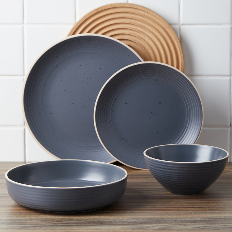 Stone Lain Lauren 32-Piece Dinnerware Set Stoneware, Gray