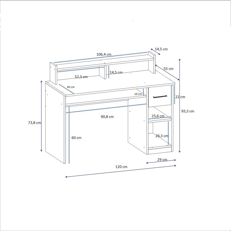 Computer Desk Ilta, White