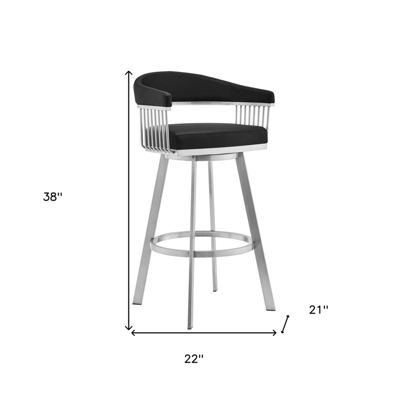 Tabouret de bar pivotant 26 po, Noir, Tabouret de bar (siège d'une hauteur de 29 po)