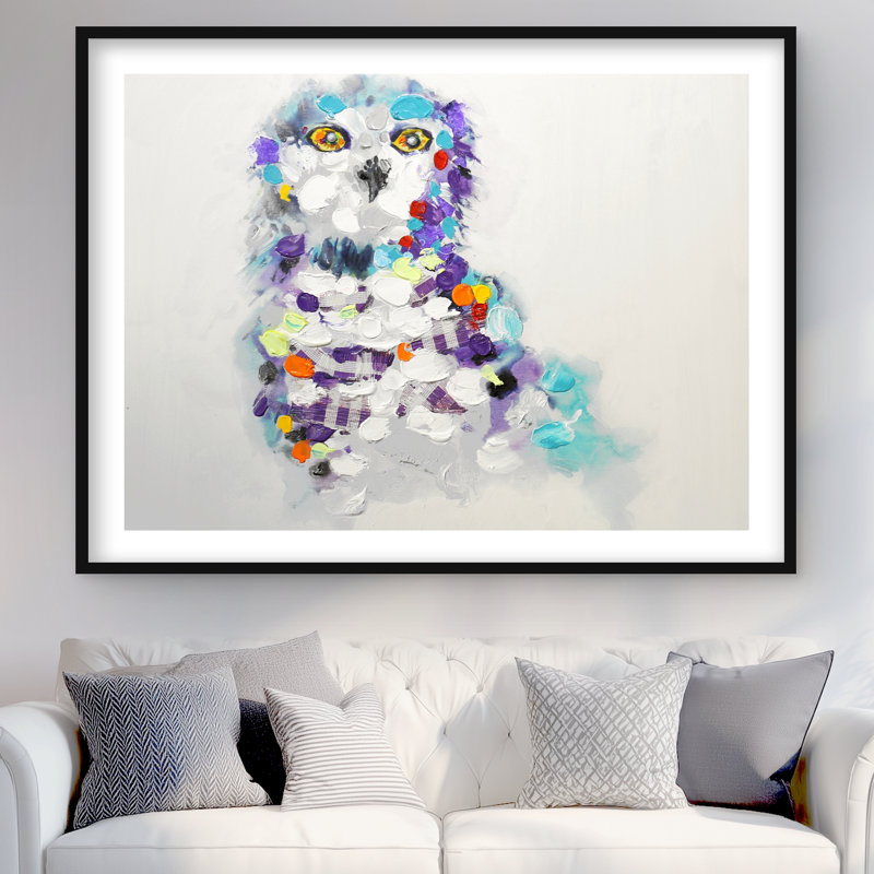 Abstract Owl - Framed Matted Print | Bird Home Decor