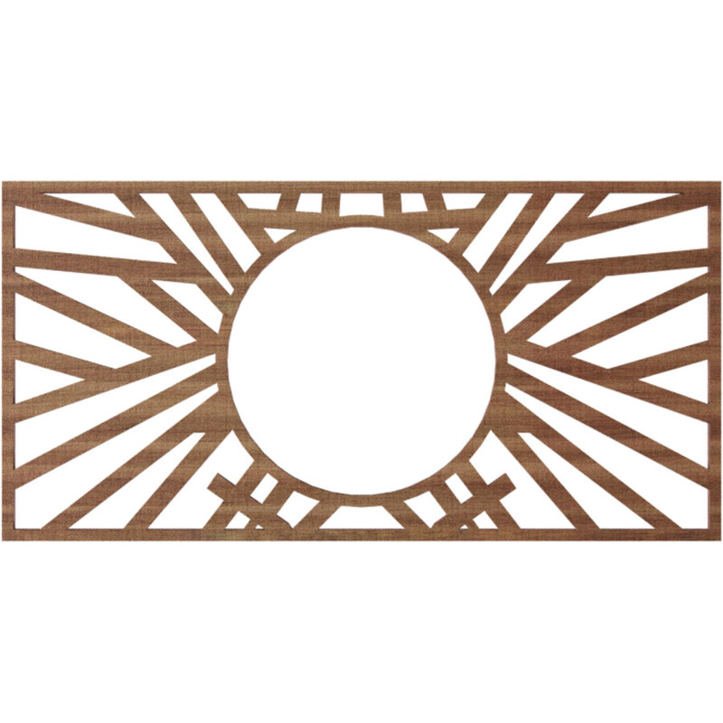 Médaillon de plafond ajouré en bois ajouré l 28 po x H 14 po x P 10 3/8 po x T 1/4 po, Noyer, H 10 po x l 20 po x P 0,25 po