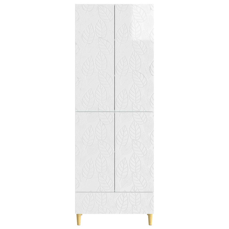 4 -Door 1 -Drawer 3 -Shelf Storage Cabinet, High Gloss White
