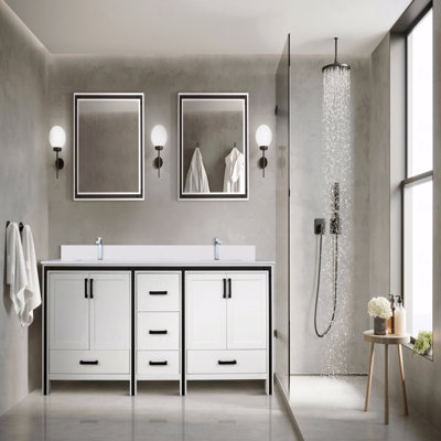 Ensemble de meuble-lavabo double double 84 po x 22 po profondeur