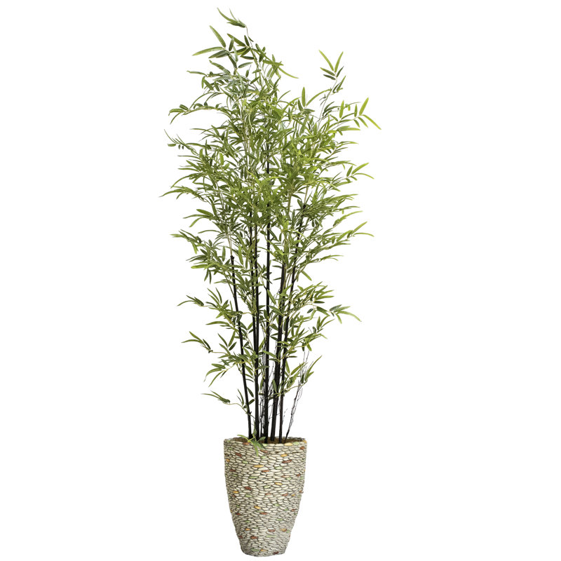 85.5'' Faux Bamboo Tree in Fiberstone Planter