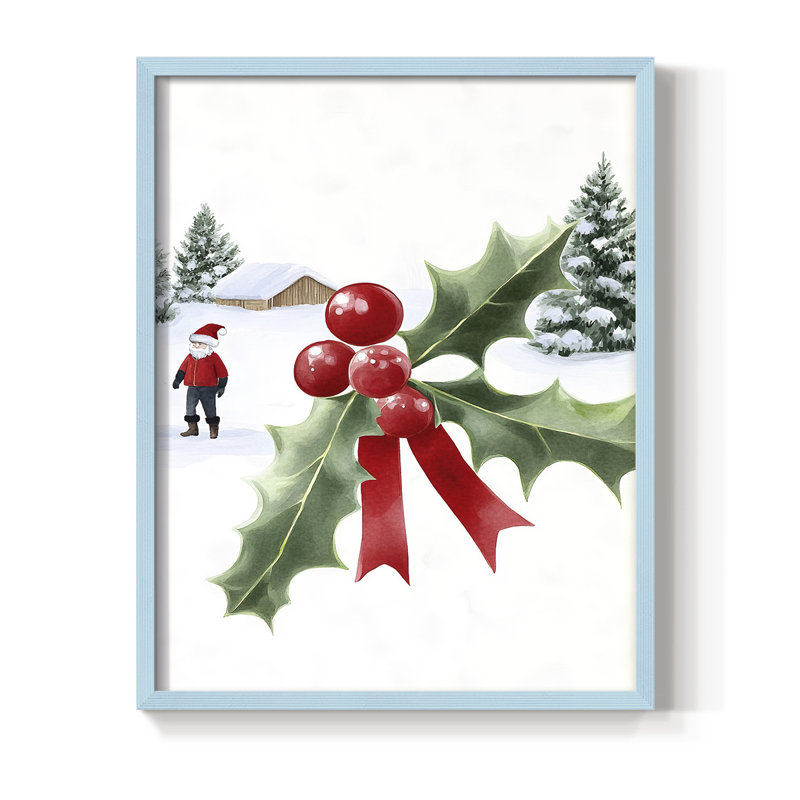 «Christmas Holiday Art DCCL XXXVI», reproduction d'art encadrée - bois massif, H 11 po x l 9 po, Bleu