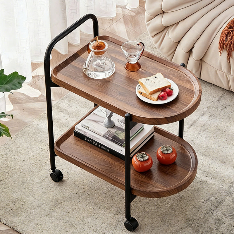 Table d'appoint moderne et minimaliste avec rangement à 2 niveaux, pour le salon, la chambre à coucher ou le bureau