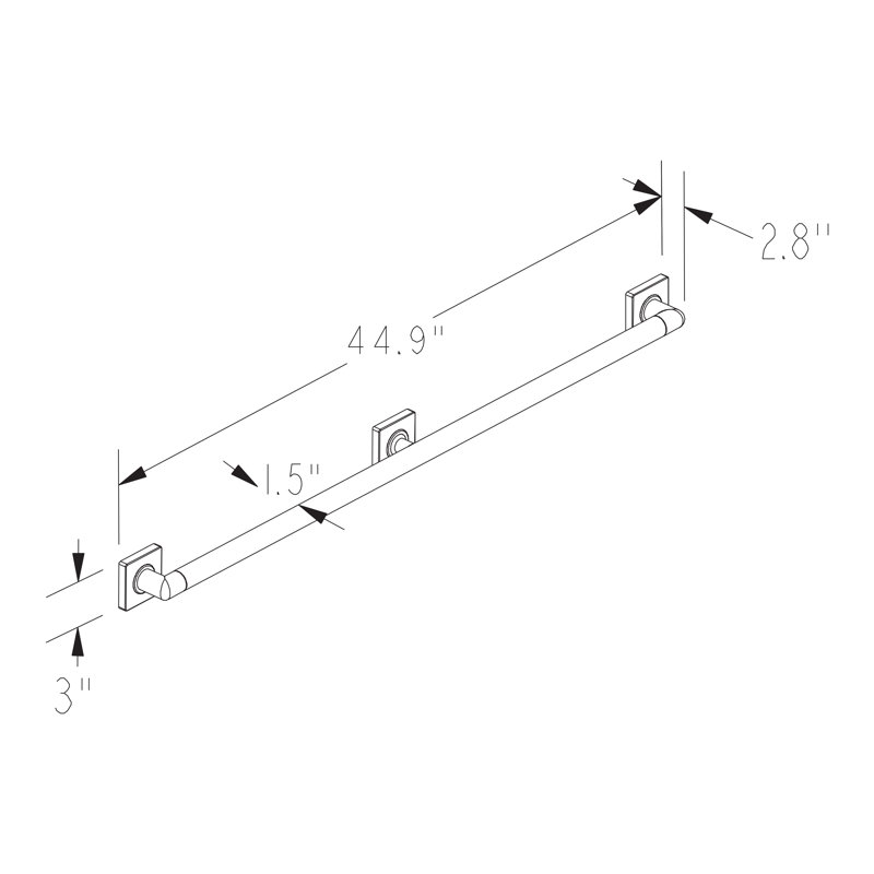 Lineal 42'' Grab Bar, Polished Chrome