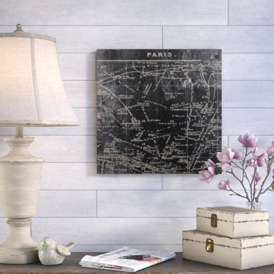 " Paris Map I " by Tre Sorelle Studios