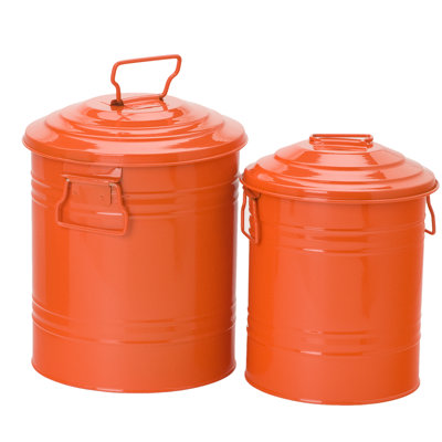 2 Piece Enameled Galvanized Steel Bucket Set