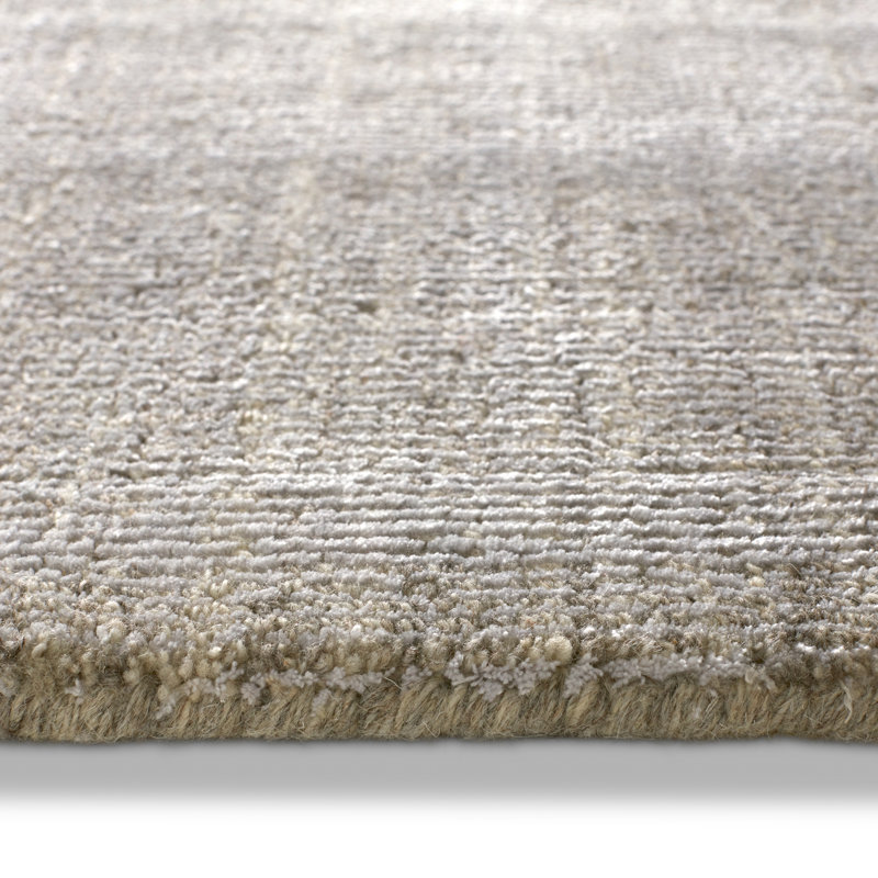 Tapis crème / gris tissé à la main , Rectangle 12 pi x 18 pi