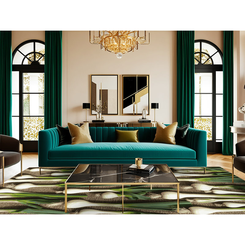 Tapis lavable vert légumes oignon vert, Tapis de couloir 2 pi x 4 pi