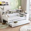 Lit de jour simple blanc antique avec rangement et tablettes de taille bureau-1146859057-1146859058