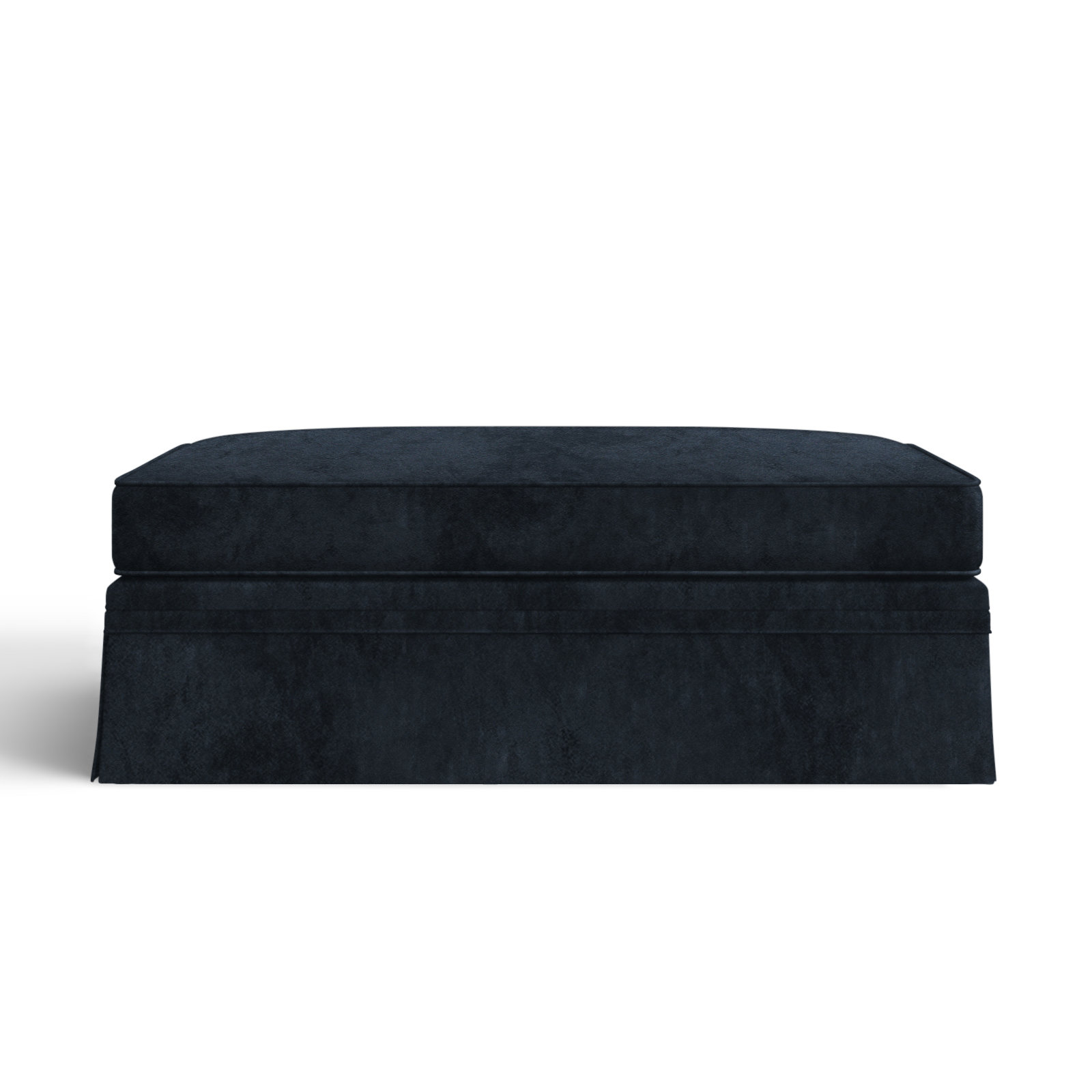 Shelby 47" Ottoman, Bella Ink Blue Performance Velvet