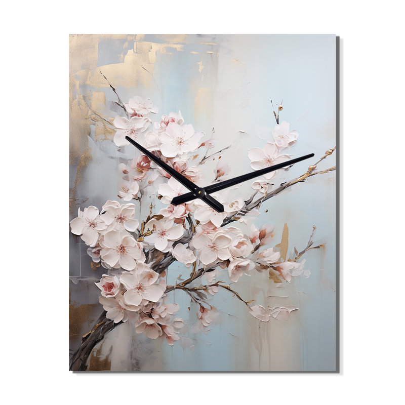 Minimalisme Cherry Blossom I - Horloge murale surdimensionnée Cherry Blossom, Petit