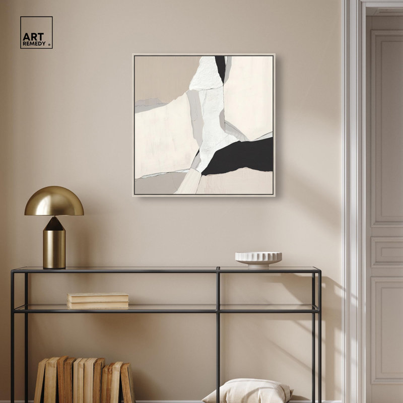 «Stone Layers I», reproduction d'art sur toile par Art Remedy, cadre argenté, 24 x 24, H 25 po x l 25 po, Cadre argenté