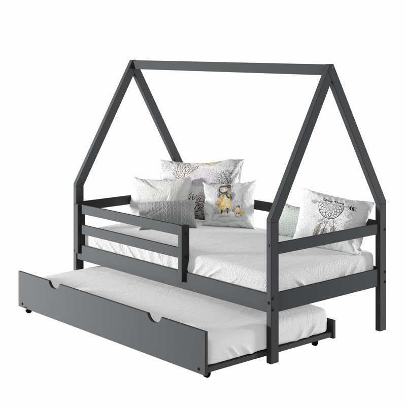 Lit simple gris foncé A-Frame