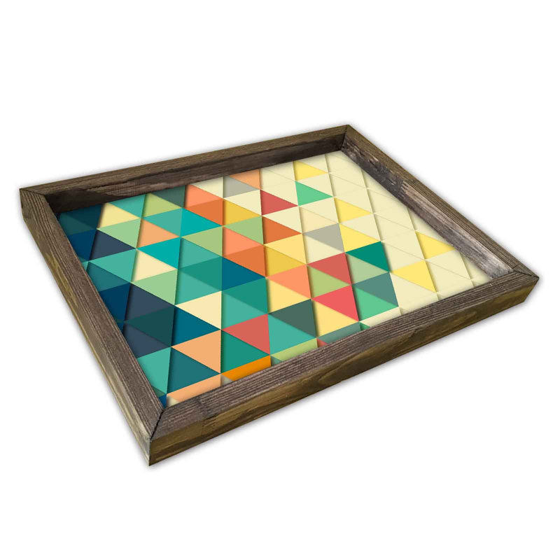Elegant Serving Tray, 100% MDF & Pine Wood Frame, 11.8 x 15.7 inches | Durable 2.7mm Thickness, Perfect for Home Entertaining & Breakfast in Bed | Stylish Design, Lightweight & Easy to Clean