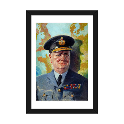 " WWII Painting Of Winston Churchill Wearing His RAF Uniform " by John Parrot