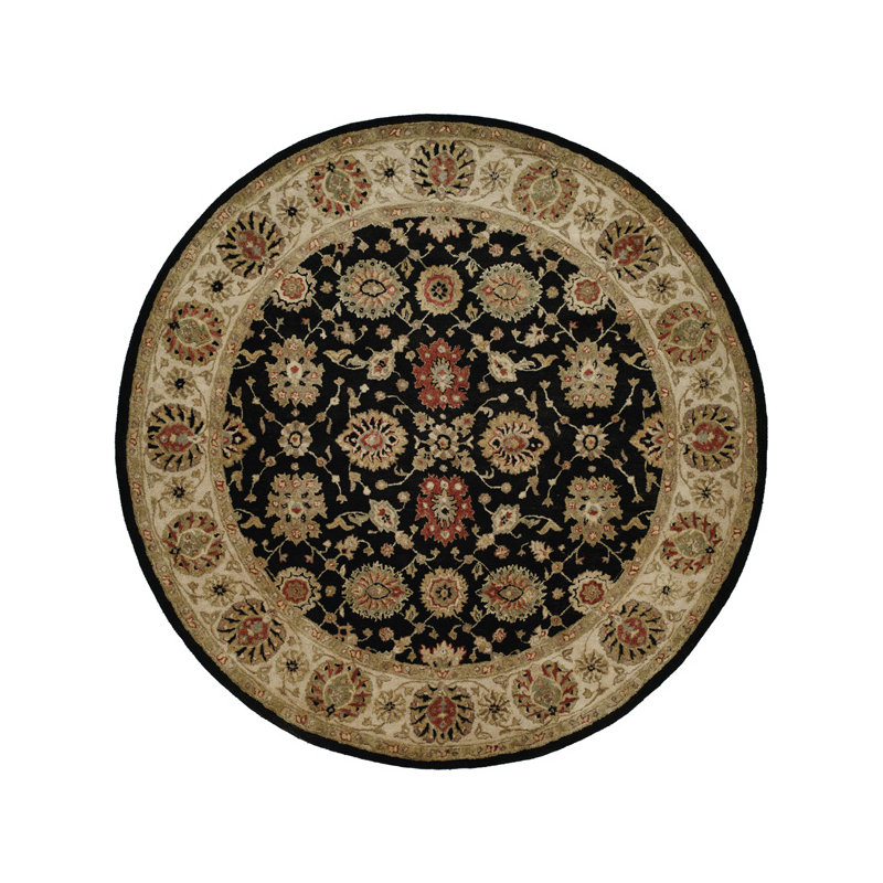 Wool Oriental Area Rug in Black/Brown, Runner 2'6" x 10'