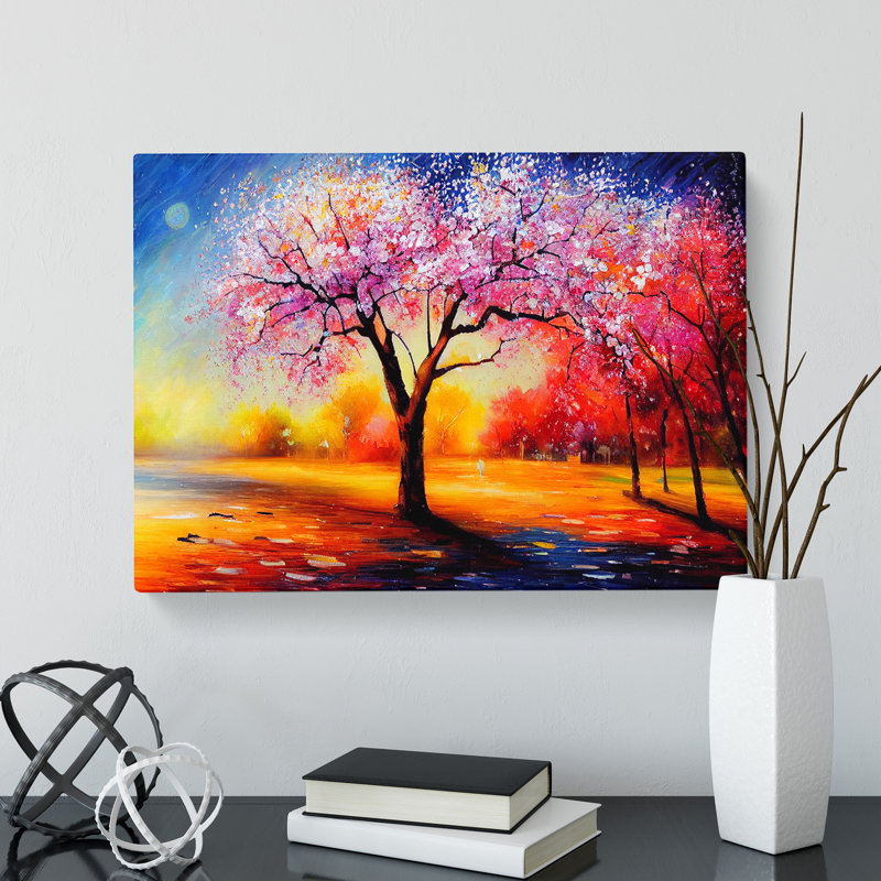 Cherry Blossom Tree Glow - Wrapped Canvas Print