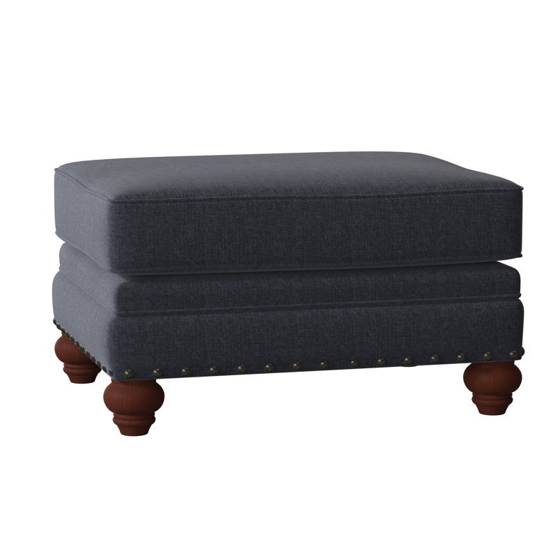 Spratt Ottoman, Dark Brass, Beachbum 21 Gray Stripe, Manhattan