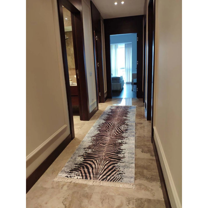 Tapis gris antidérapant Firenze, Rectangle 3 pi 3 po x 5 pi 11 po