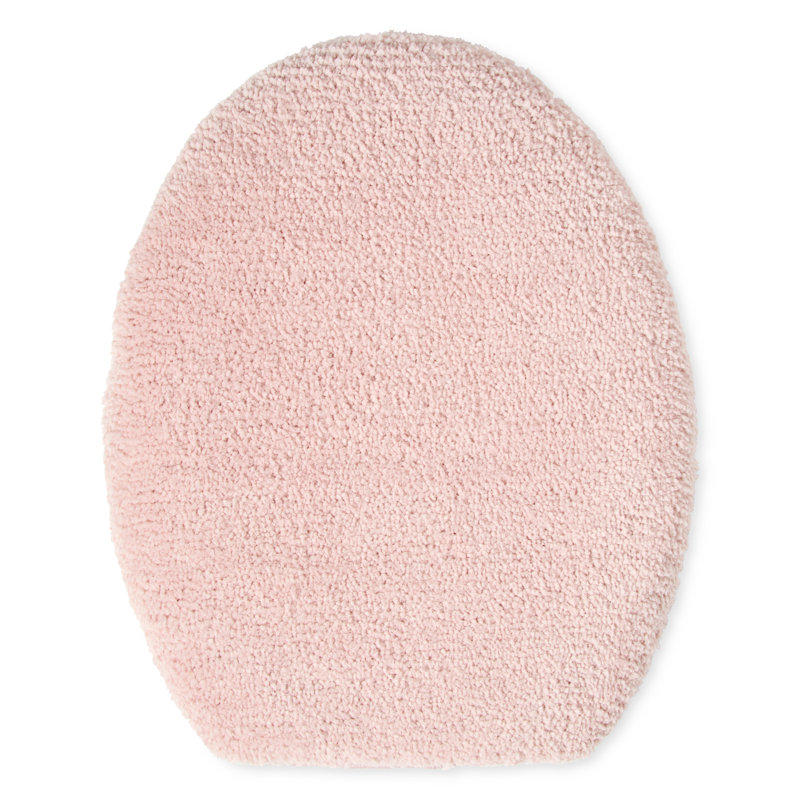 TOWN & COUNTRY EVERYDAY Ultra Plush Solid Tufted Toilet Lid Cover 18.5”x19.6, Blush