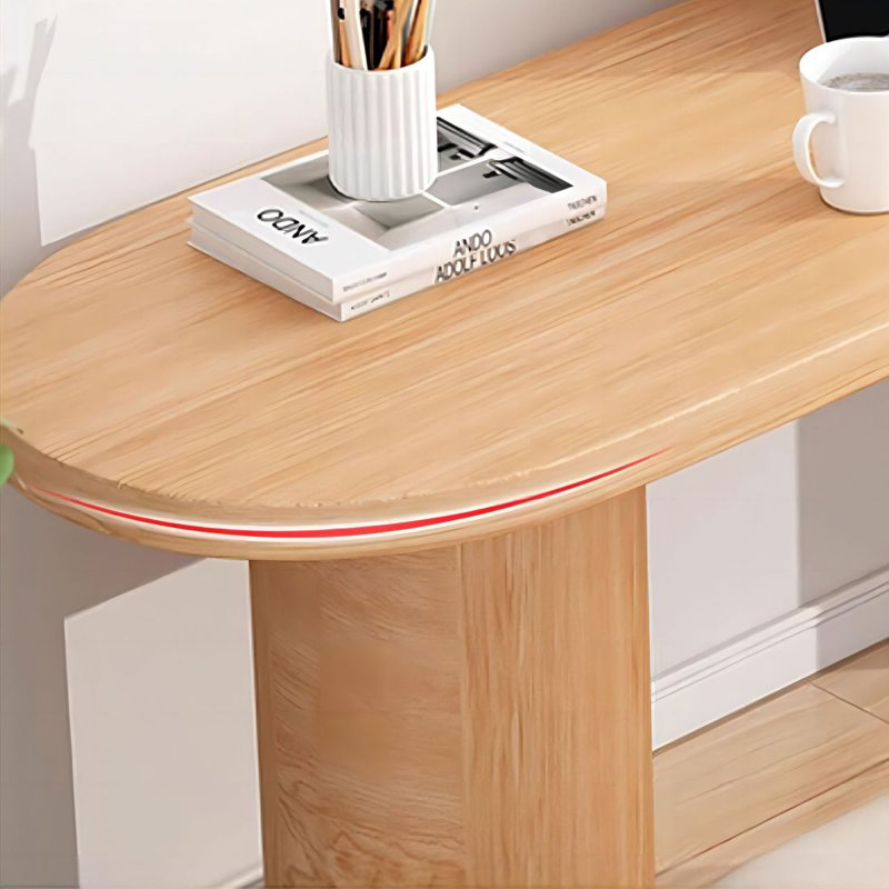 Bureau en bois massif Burlywood, Burlywood, H 29,53 po x l 55,12 po x P 23,62 po