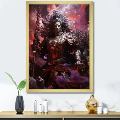 Hindouisme Mahabharatas majestueux dieu magenta - impression