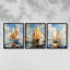 Série Sea and Shore Lxxi -Set de 3 estampes numériques giclées -Prêt à accrocher-107270018-107270022