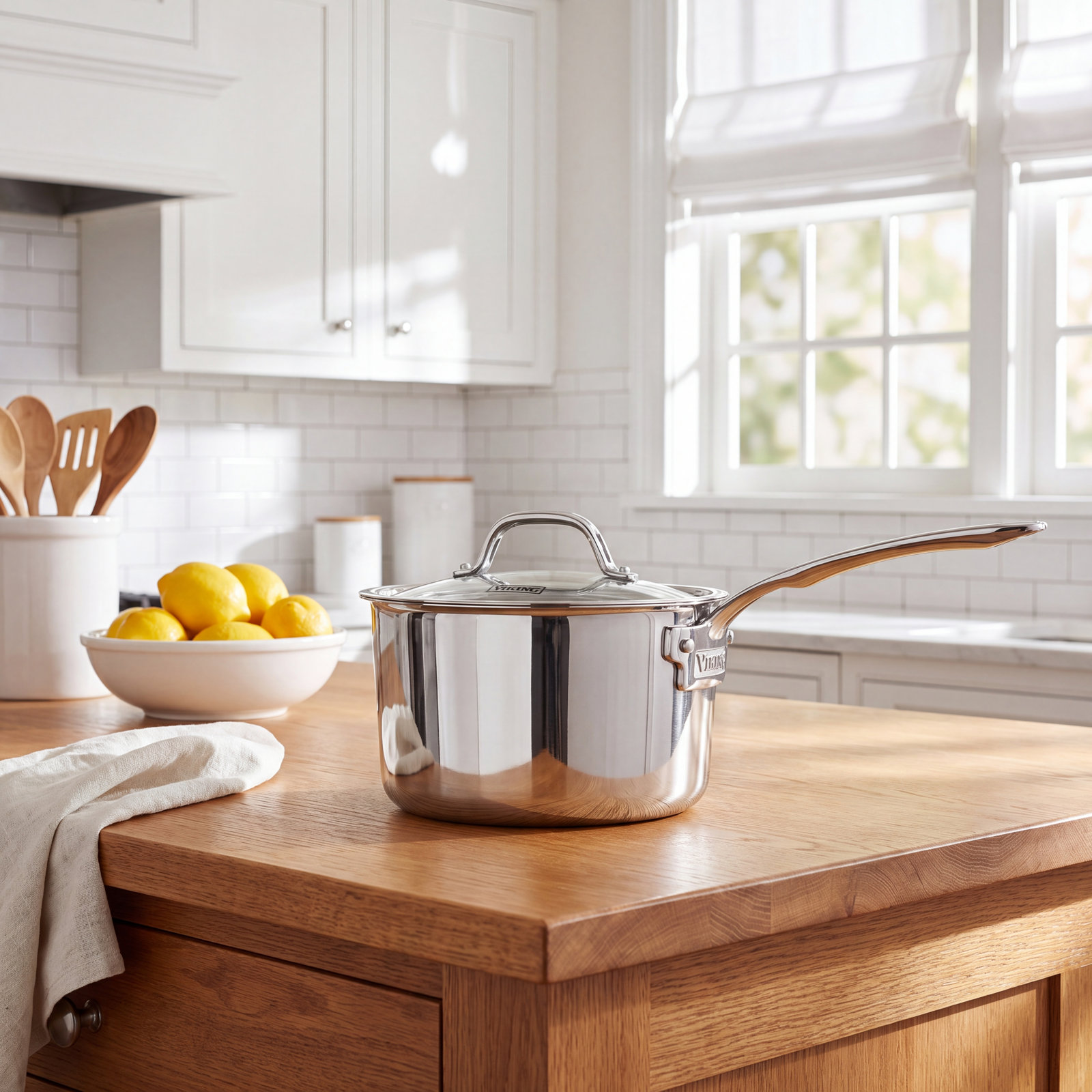 Viking Contemporary 3-Ply Stainless Steel Saucepan, 2.4 Quart
