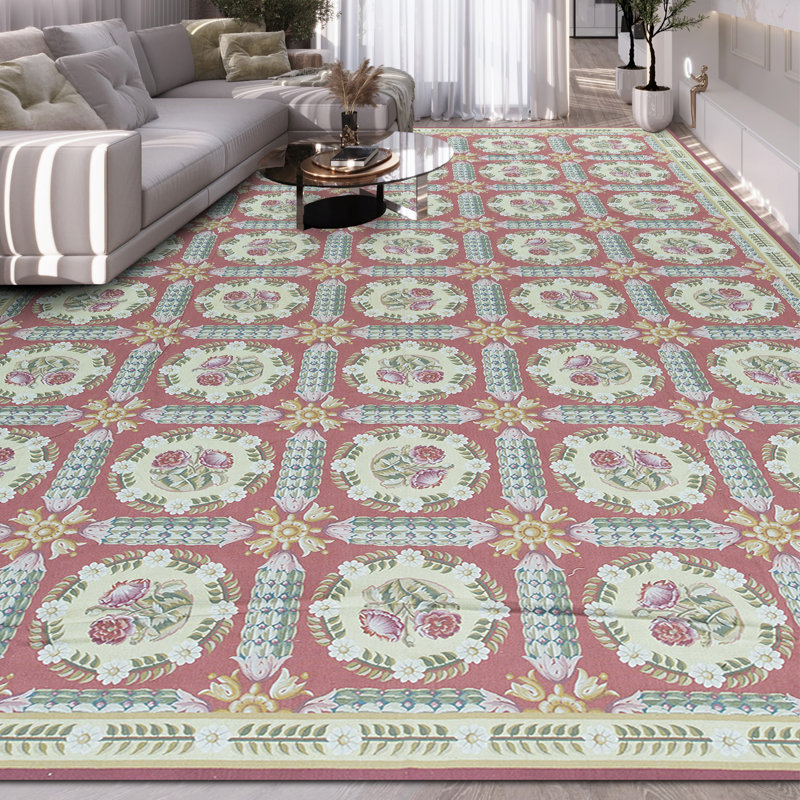 Hand-Knotted High-Quality Red and Beige Area Rug