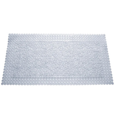 40"x20" Large - Clear Transparent Bubbles Vinyl Non-slip Bathtub Shower Mat With Suction Cupstubmat-9-8571-cl