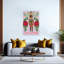 Festive Nutcracker Greetings Traditional Abstract Ivy Poinsettia Winter Landscape Wall Art Print-1015157390