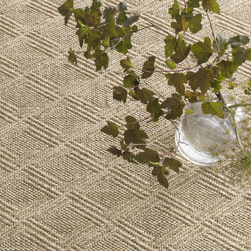 Tapis en sisal tissé naturel Diamond, Tapis de couloir 2 pi 6 po x 8 pi