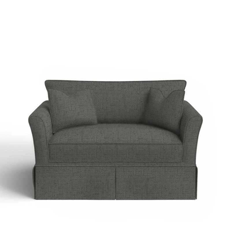 Chaise et demi rembourrée Shelby, Lin texturé gris anthracite Zuma