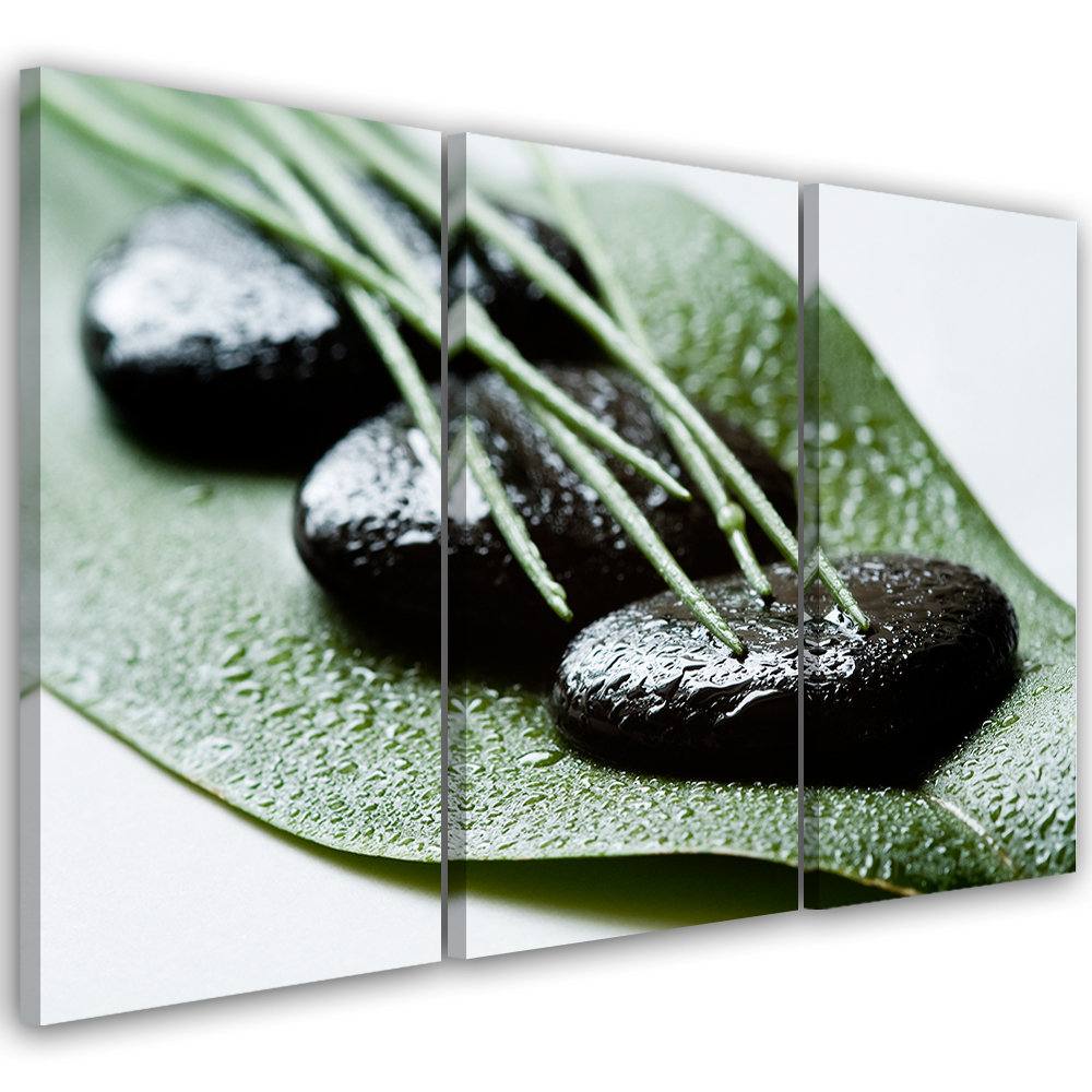 Leinwandbild Natura Zen Leaf Stones