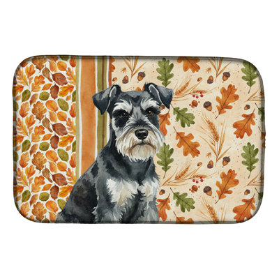 Tapis de séchage miniature noir et argent Schnauzer Heirloom