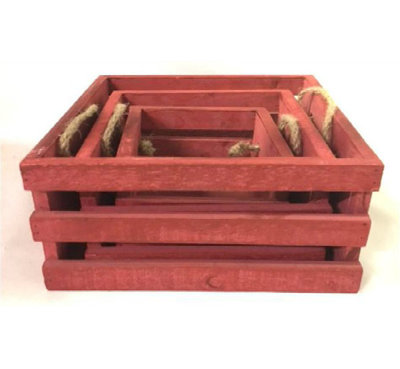 Ensemble de casiers 3 pièces en bois massif carré