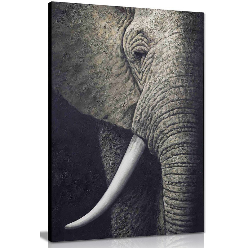 African Elephant - Wrapped Canvas Print, 46cm H x 31cm W