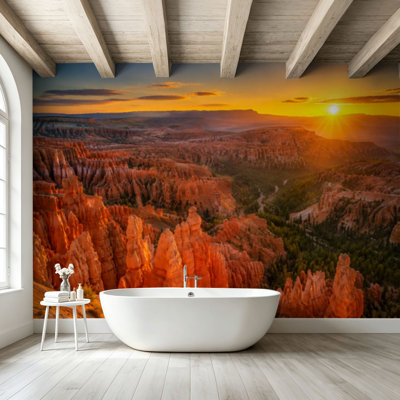 Papier peint adhésif pelez et collez Dawn Bryce Canyon, art mural auto-adhésif et amovible