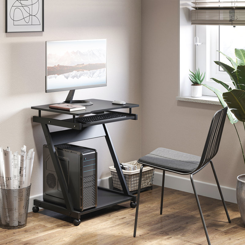 Commercial Use 60Cm W Rectangular Computer Desk, Black