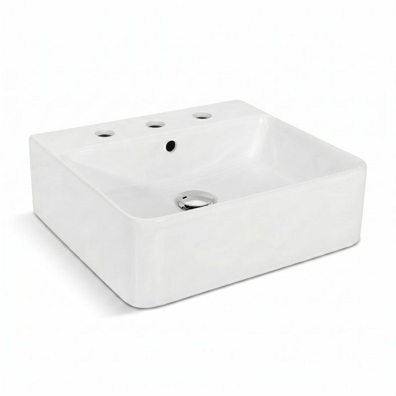 18" Wall Mount or On Counter Porcelain Sink, 3