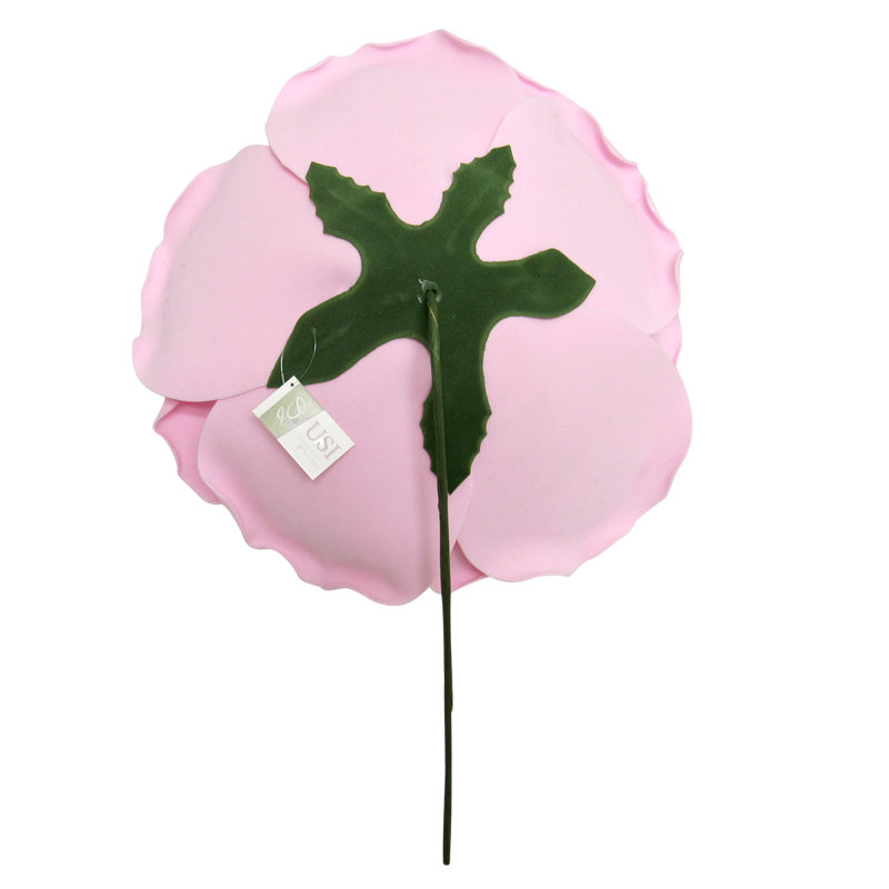 Grande tige rose en mousse, H 16 po x l 16 po x p 7 po, Rose clair